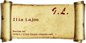 Ilia Lajos névjegykártya
