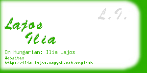 lajos ilia business card